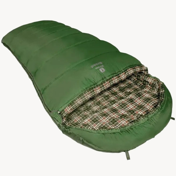 Спальник BTrace Broad 0C/-15C (Зеленый/Клетчатый, 195*35*100 см, LZ)